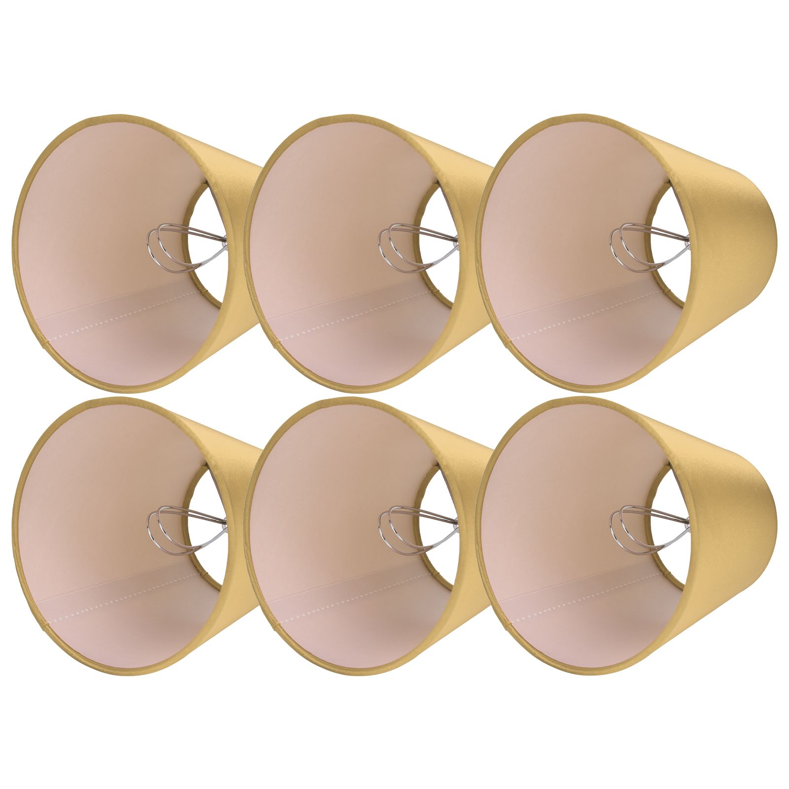 6PCS E14 Lamp Shade Fabric Lampshade Table Lamp Ceiling Lamp Shade for Bedroom Living RoomGold PX153 โ image 6
