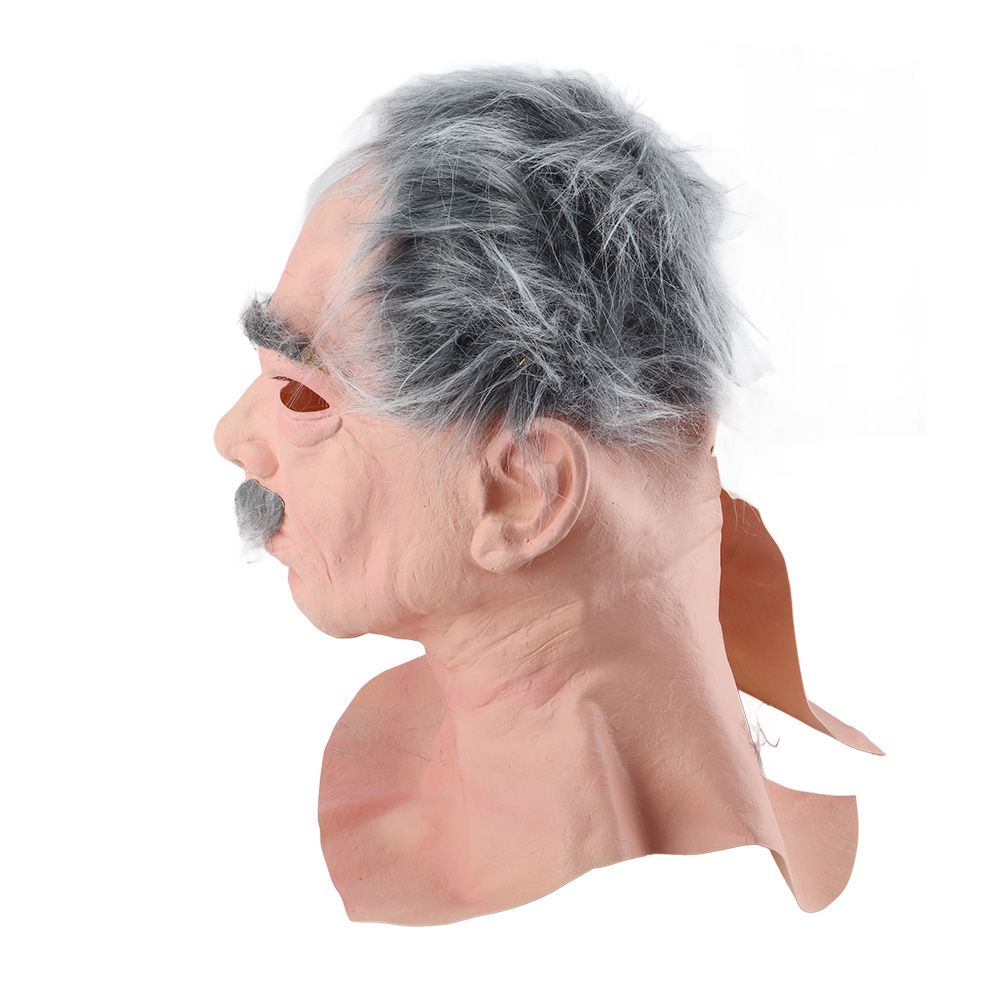 Halloween Latex Old Man Face Cover Elder Old Man Headgear for Masquerade Halloween Headgear Prop — image 4