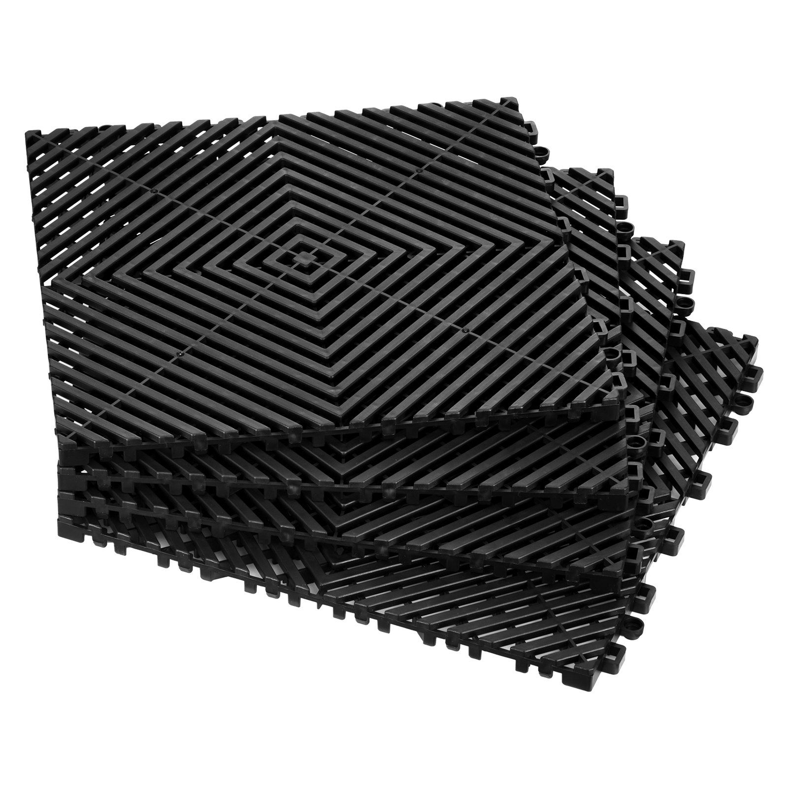 Interlocking Drainage Mat, 31 x 31 cm Modular Interlocking Cushion, 24 Pcs Splicing Drainage Mats, for Garage, Garden