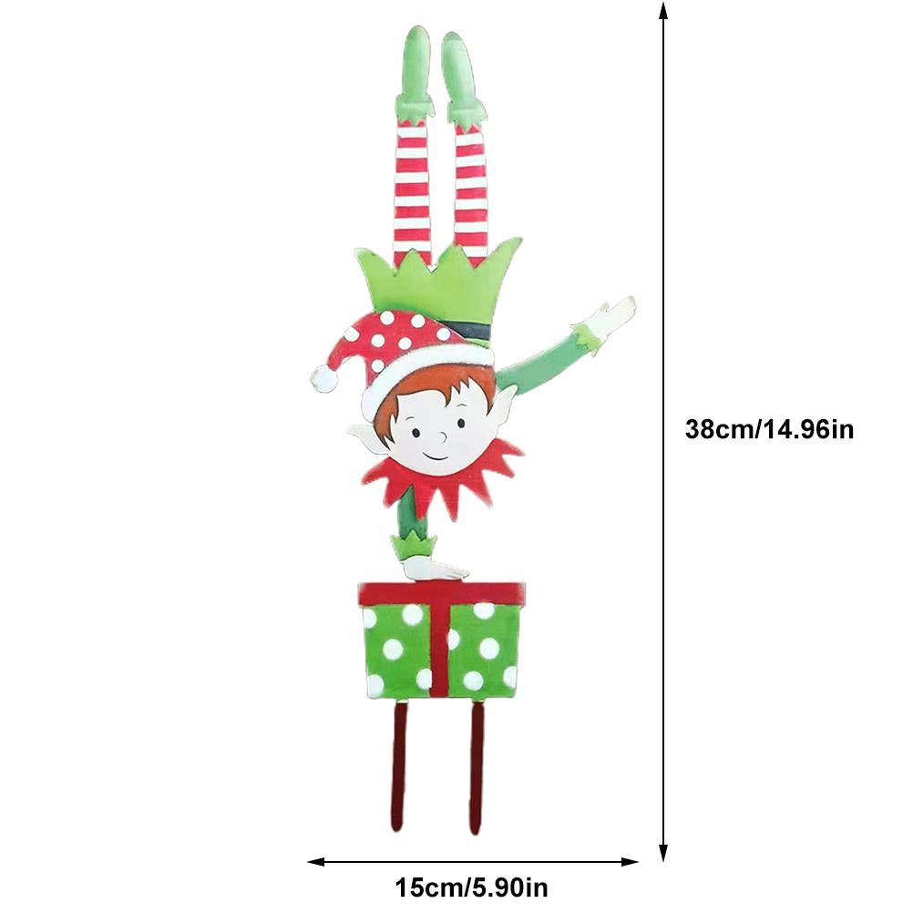 Christmas Elf Garden Stake Christmas Metal Gnome Yard Stake Wrought Iron Elf Ornament Yard Signs Decor Outdoor Holiday Decoration โ image 2