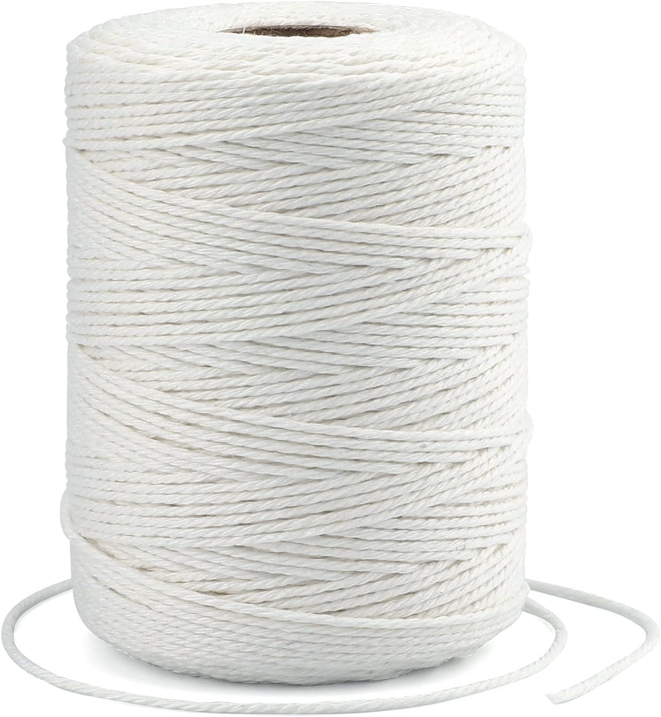 White String, 2MM 656 Feet White Cotton String, Cotton Bakers Twine for Meat, Roasting, Gift Wrapping, Gardening, Macrame, DIY Art & Crafts