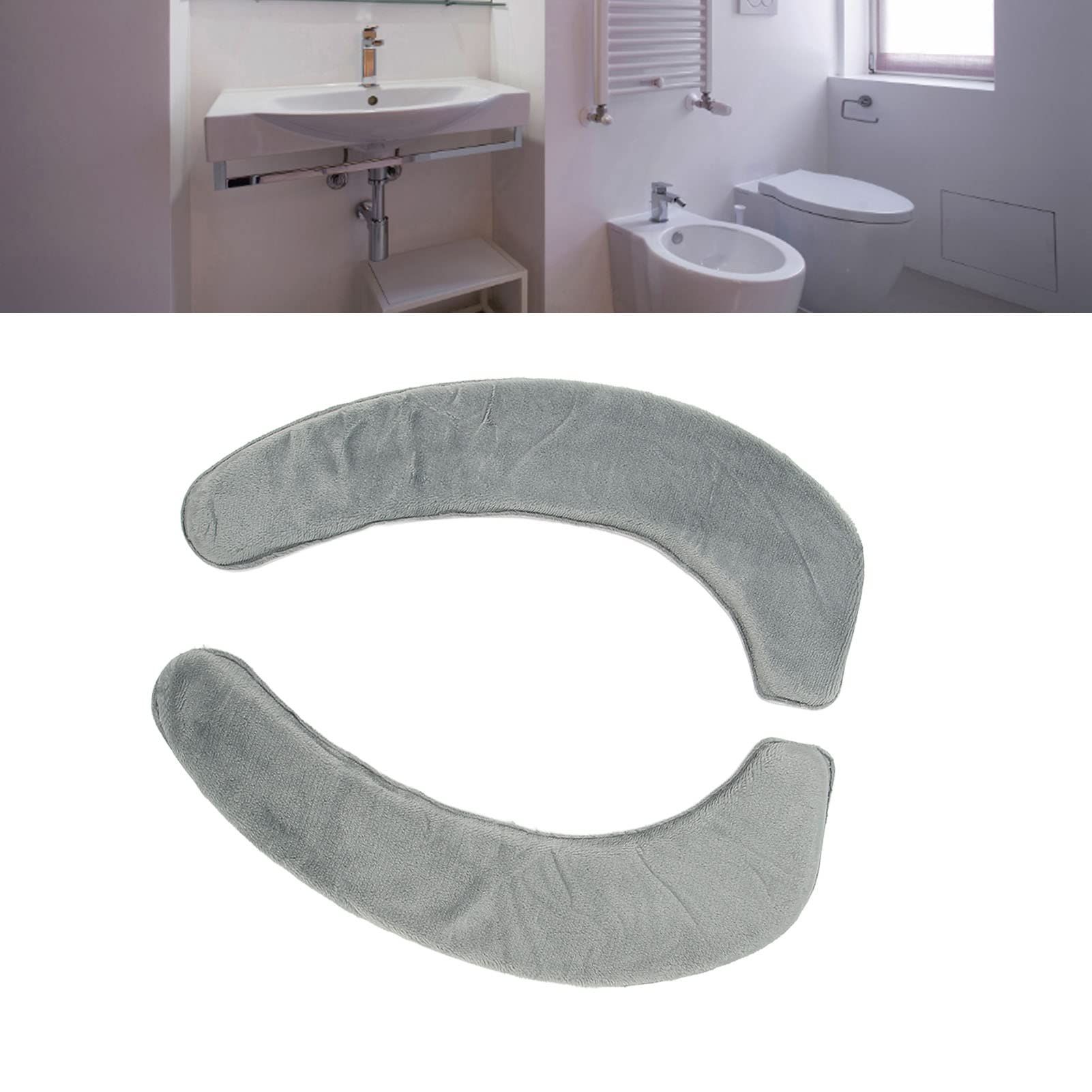 Pair of Toilet Seat Cover Mat Non Slip Toilet Seat Pad Washable Seat Cushion with Self-Adhesive Design for Bathroom — image 5