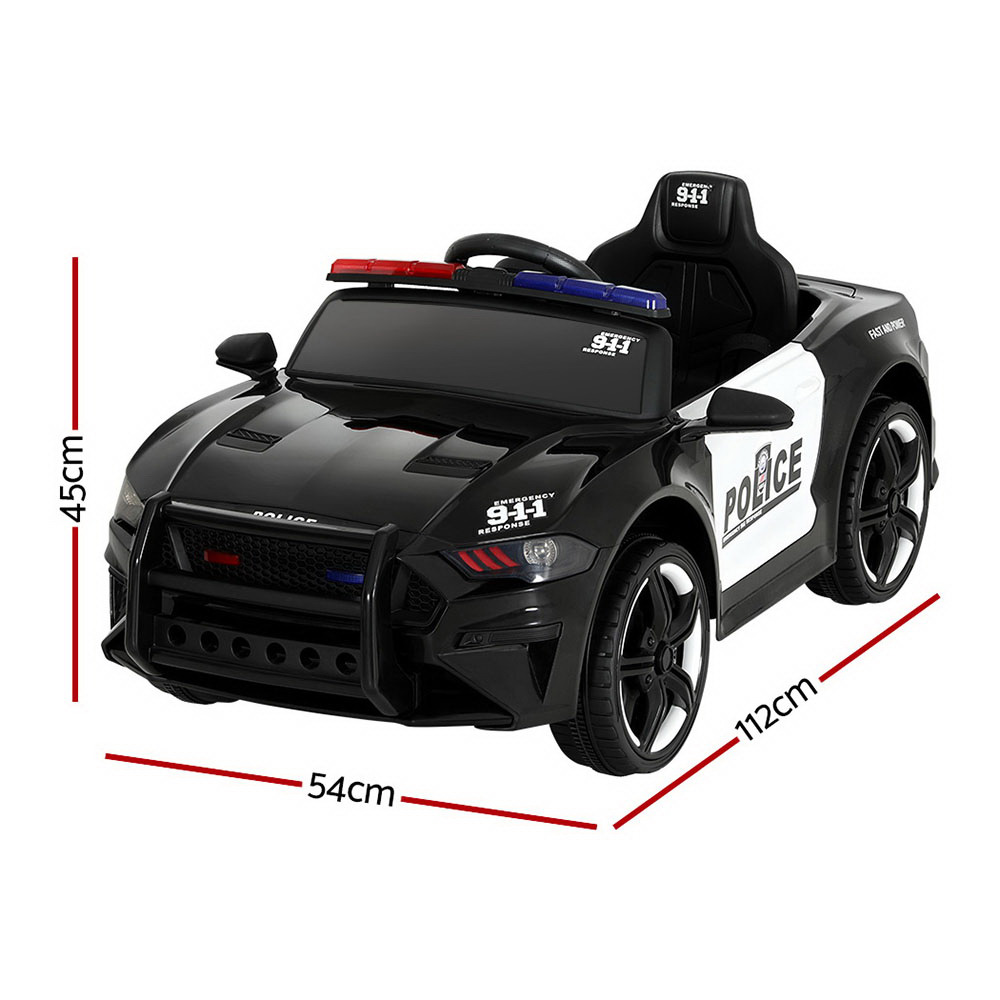 Rigo Kids Ride On Car Electric Patrol Police Cars Battery Powered Toys 12V Black โ image 3
