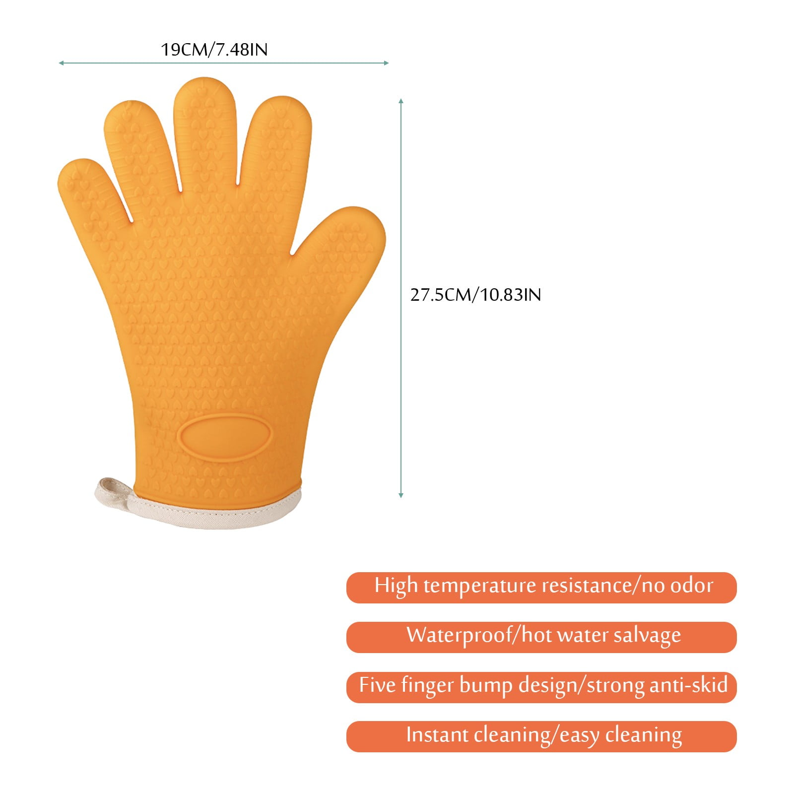 Silicone Smoker Oven Gloves -Extreme Heat Resistant Bbq Gloves -Handle Hot Food Right on Your Grill Fryer Pit|Waterproof Oven Mitts Z3-Yellow โ image 2