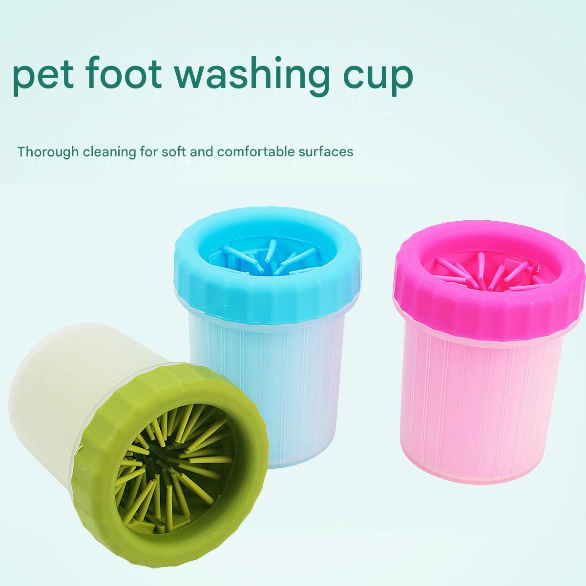 Pink small size Pet Paw Cleaner Cup Portable Dog Paw Washer with Soft Silicone Bristles TPR Silicone Cleaning Cup for Muddy Paws Dogs and Cats — image 2