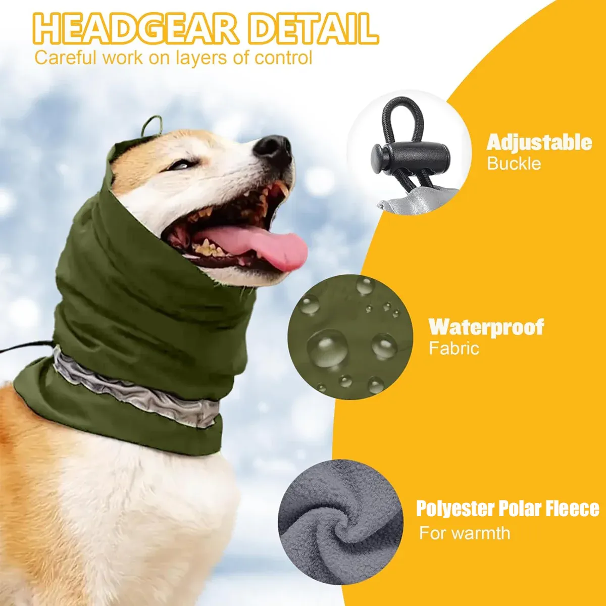 Winter Dog Head Cover Dog Scarf Set Cold Proof Warm Soft for Dogs Outdoor Use - L — image 4