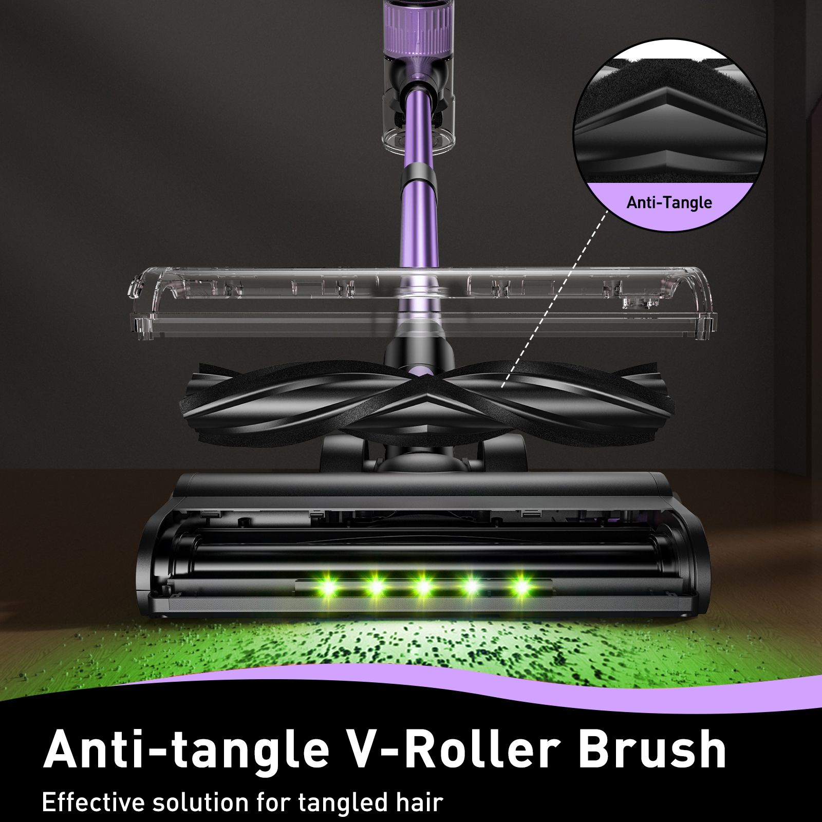 Cordless Vacuum Cleaner, 10 in 1 Stick Vacuum with Powerful Suction, Hose, Green LED Light, Anti-Tangle Brush, 55Kpa Lightweight Rechargeable Vacuum Cleaner — image 5
