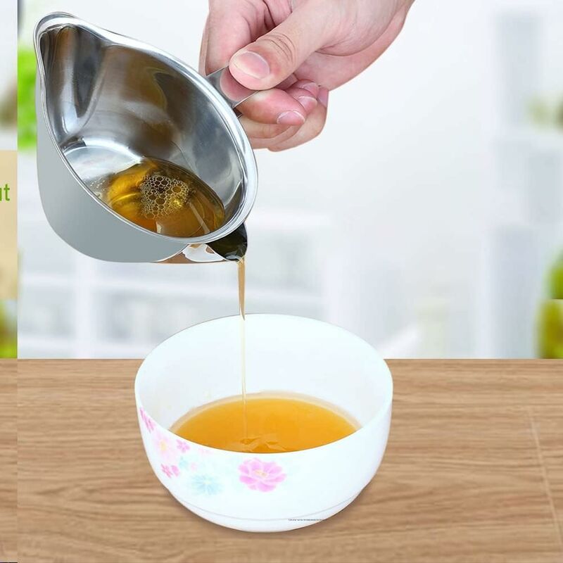 250Ml Gravy Boat Fat Separator, Stainless Steel Grease Bowl Soup Oil Filter, Kitchen Hepler Oil Separator For Grease