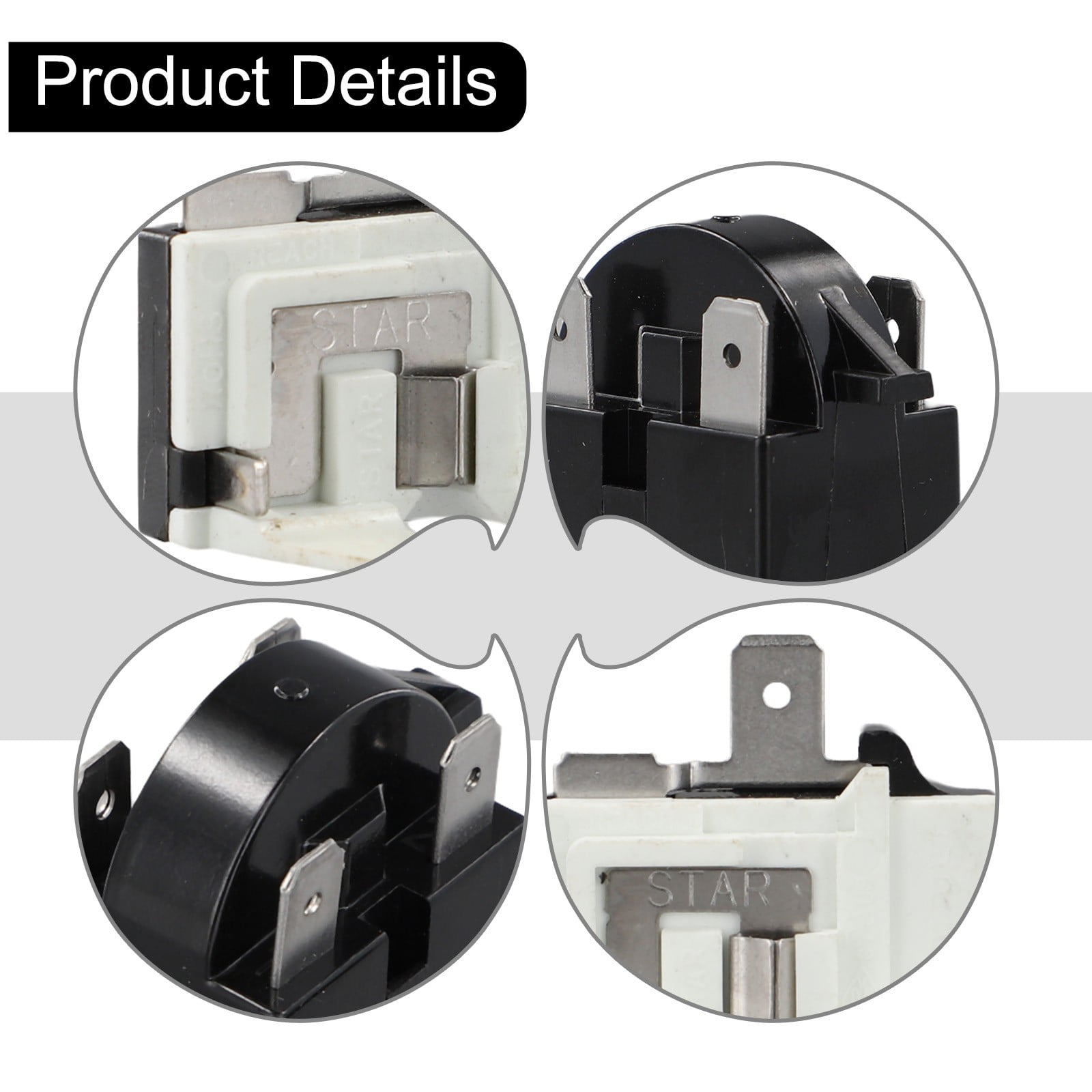 Refrigerator Ptc Starter Relay Replacement 2 Pins Compressor Overload Protector 1Pin-12Ohm+1/2Hp 4Pin-12Ohm+1/6Hp — image 5