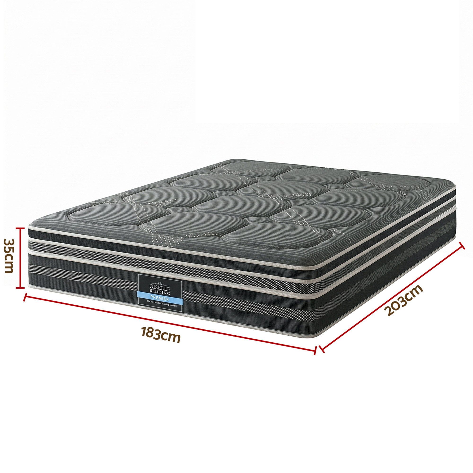 Giselle Mattress 35cm Hybrid Pocket Spring Euro Top King โ image 2