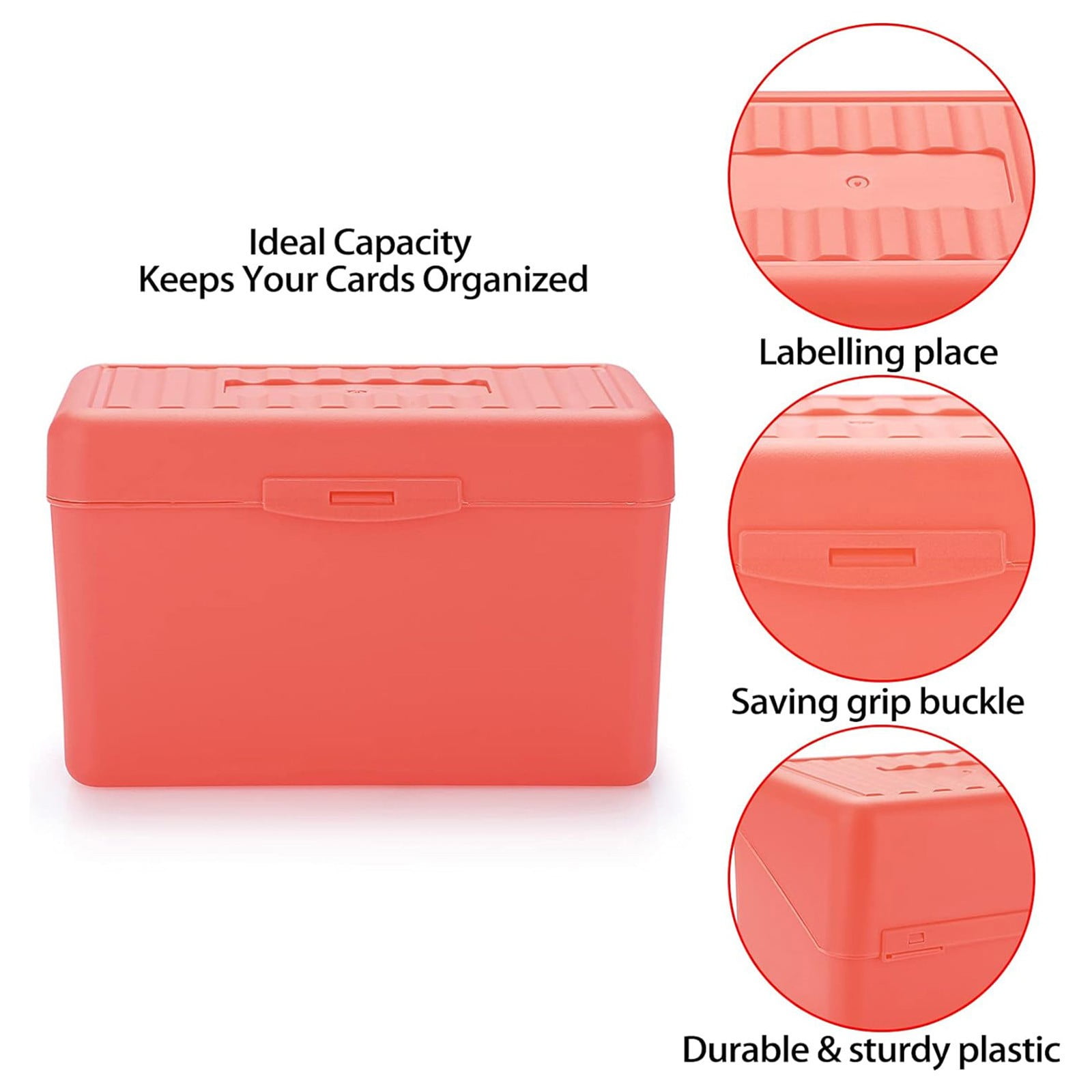 1Pc Index Card Holder,Index Card File with Flip Top,Plastic Card Holders,Note Flash Card Organizer Case,Index Card Holder,Photo Boxes Storage,Notecard — image 4