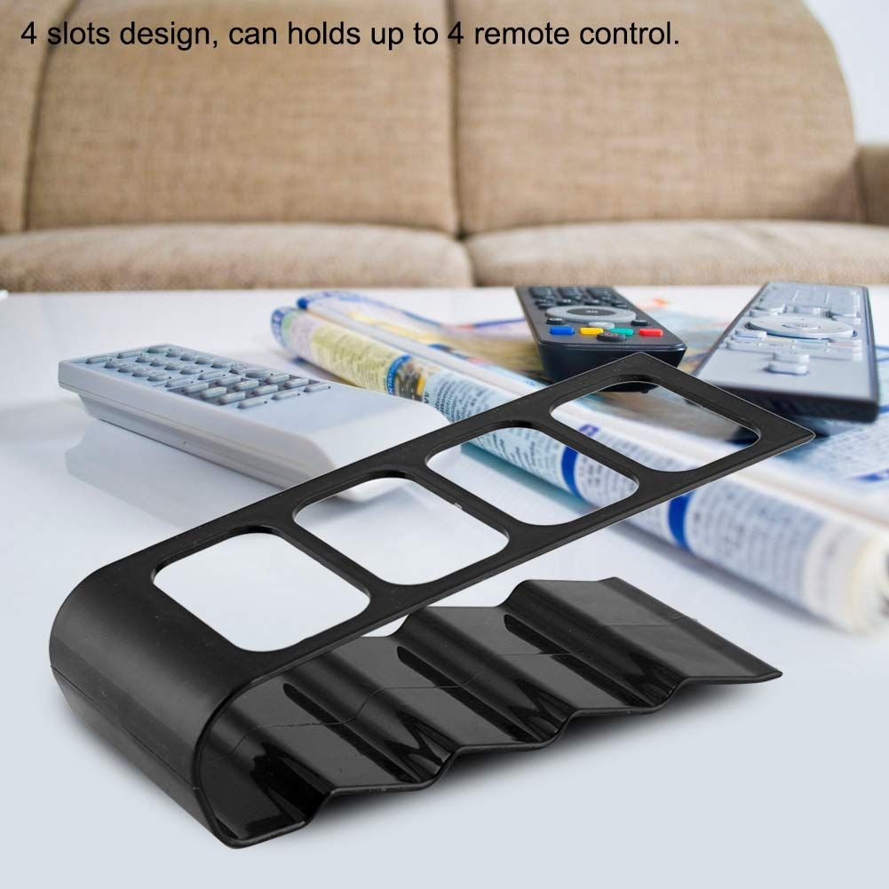 Remote Control Holder, Sheet Organizer Per Desktop Plastic Phone Step Remote Control Holder Storage Rack Organizer (Black) — image 3