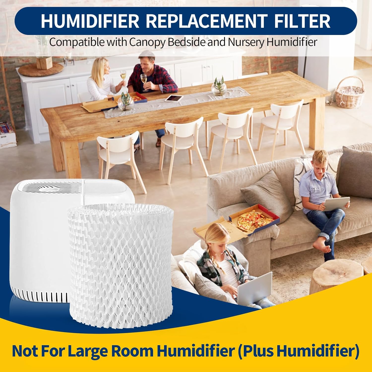 Humidifier Replacement Filter Compatible with Canopy Bedside and Nursery Humidifier,Made with Wood Pulp, Paper Filter, 4-Pack โ image 2