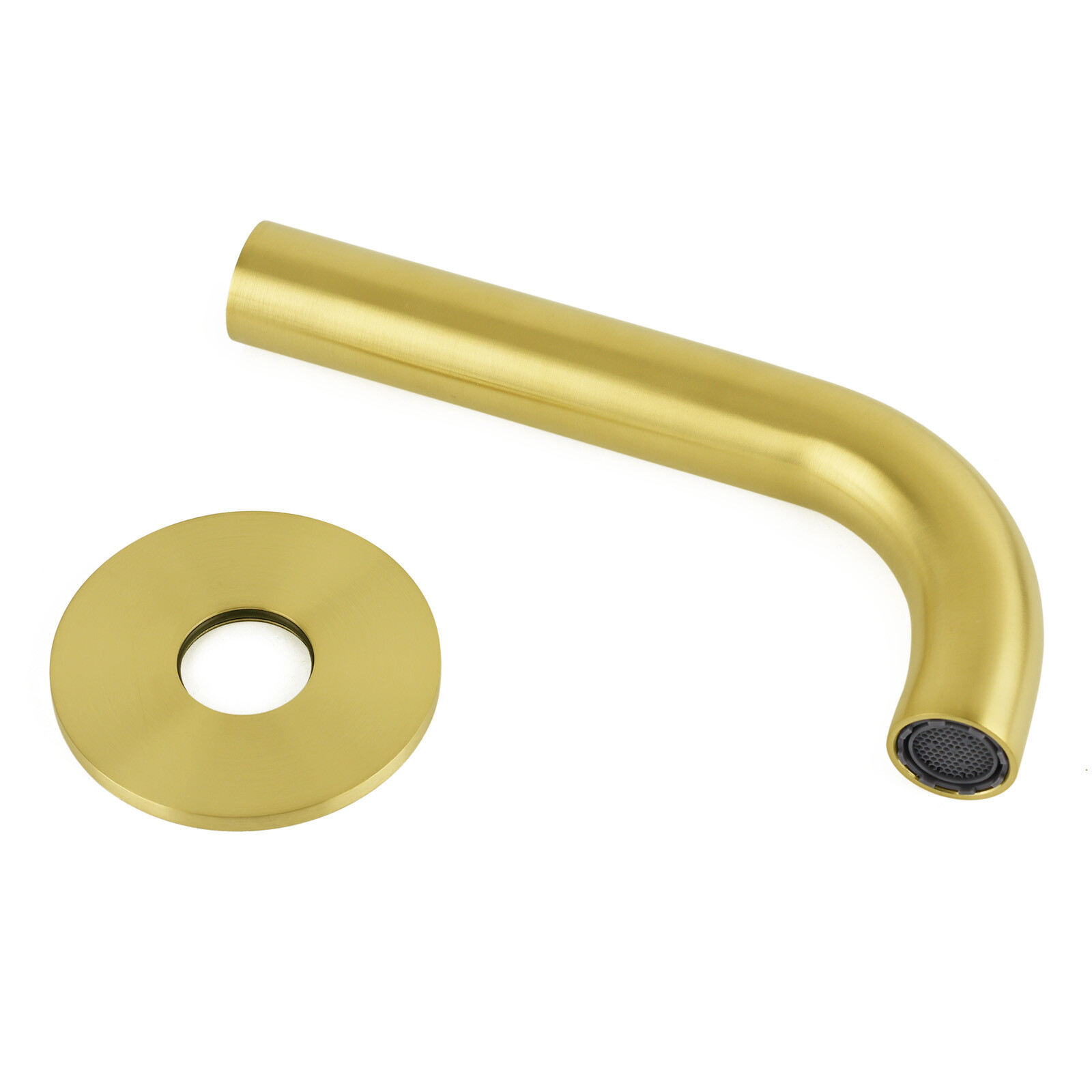 Brushed Gold 150mm Round Curve Faucet Outlet Bathroom Tub Water Filler Spout Set โ image 5