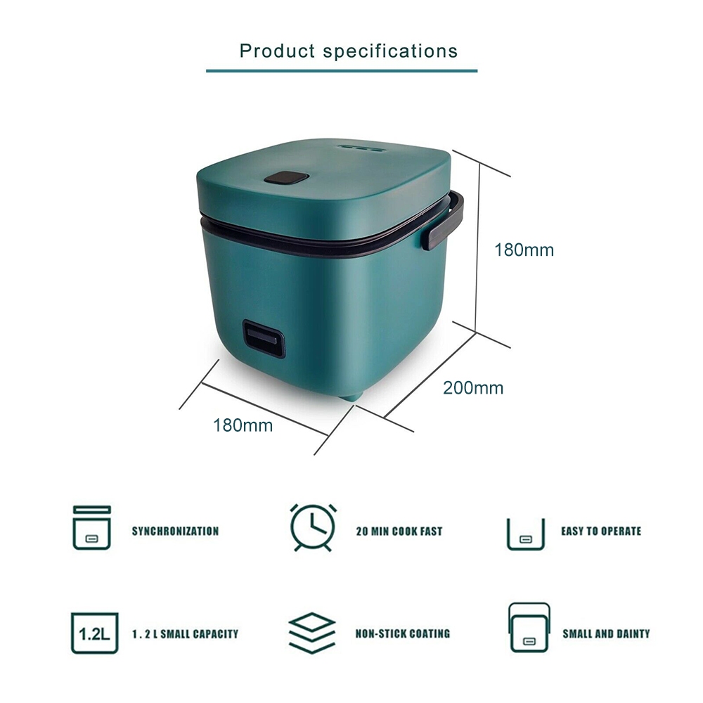 1.2L Mini Rice Cooker Travel Small Non-stick Pot For Cooking Soup Rice Stews — image 2