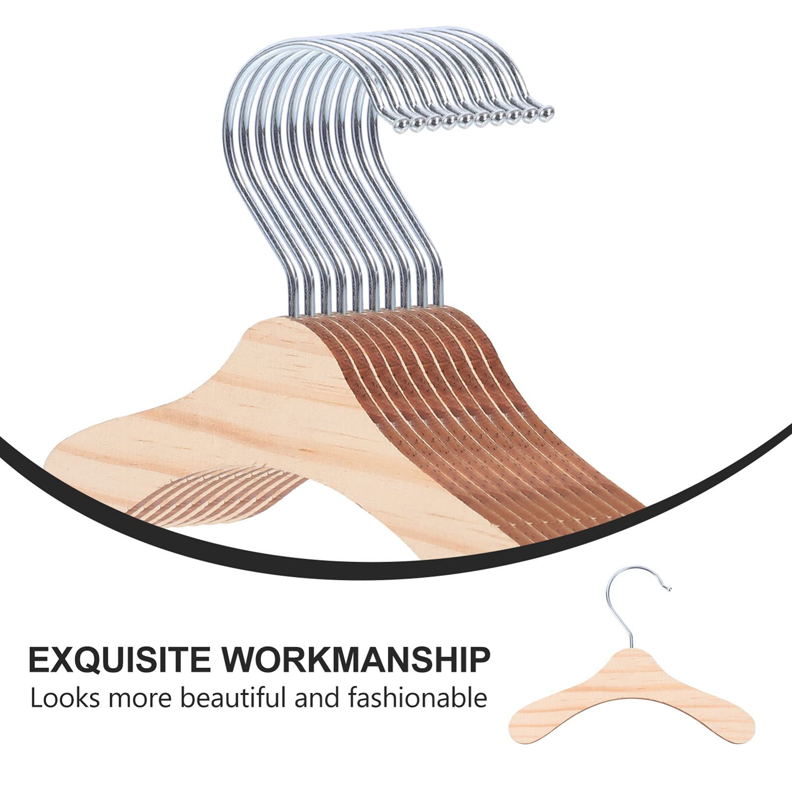 10pcs Wood Standard Hangers Dog Clothes Hangers Wooden Clothes Hangers Coat Trouser Slack Jeans Skirt Shorts - 5.5 x 5.5inch