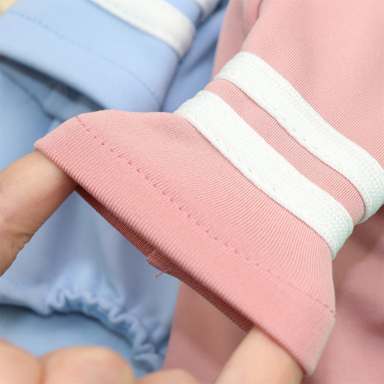 Dog Clothes Pet Clothing High Collar Base Shirt Two-bar bottoming shirt pink M — image 4