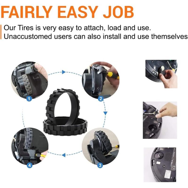 Set of Tires of Roue a Billes of Spare Compatible with the Series IRobot Roomba 500 — image 4