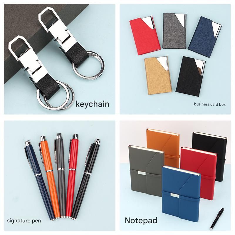 Red Executive A5 Notebook Gift Set with Metal Pen, Business Card Holder and Keychain for Corporate Gifts, Client Appreciation and Office Professionals โ image 2