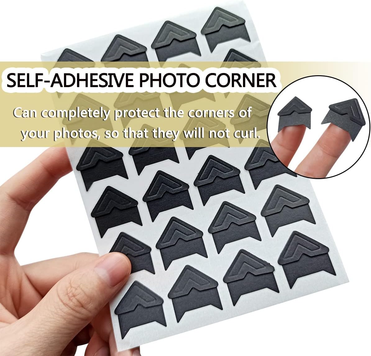 12 Sheets 288 Count Self-Adhesive Photo Corners Stickers, Acid Free Photo Mounting Corners for Scrapbooks, Memory Books, DIY Picture Album, Journal (Black) โ image 6