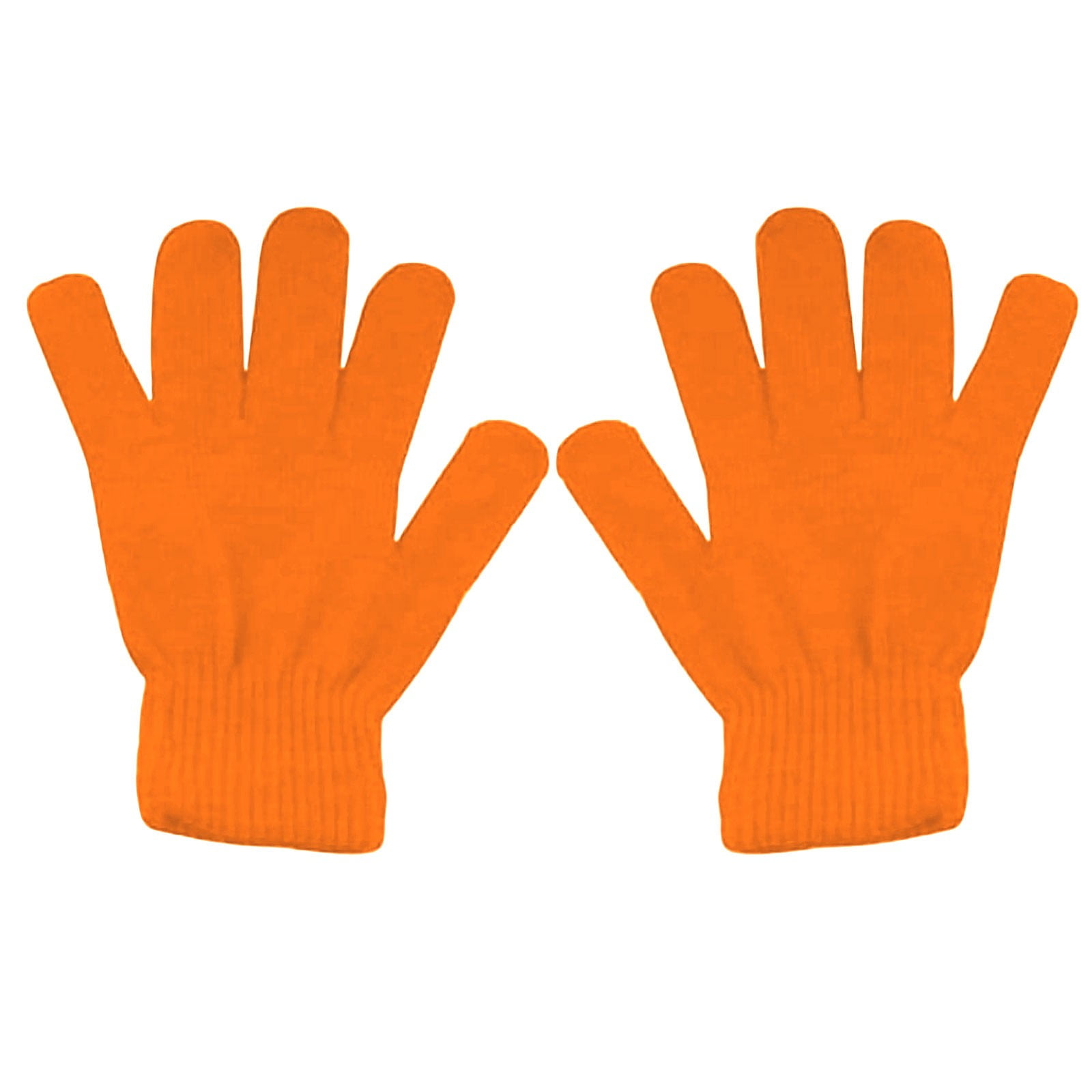 Winter Gloves Warm Strecty Knit Gloves for Men Women- Dark Gray One Size Orange