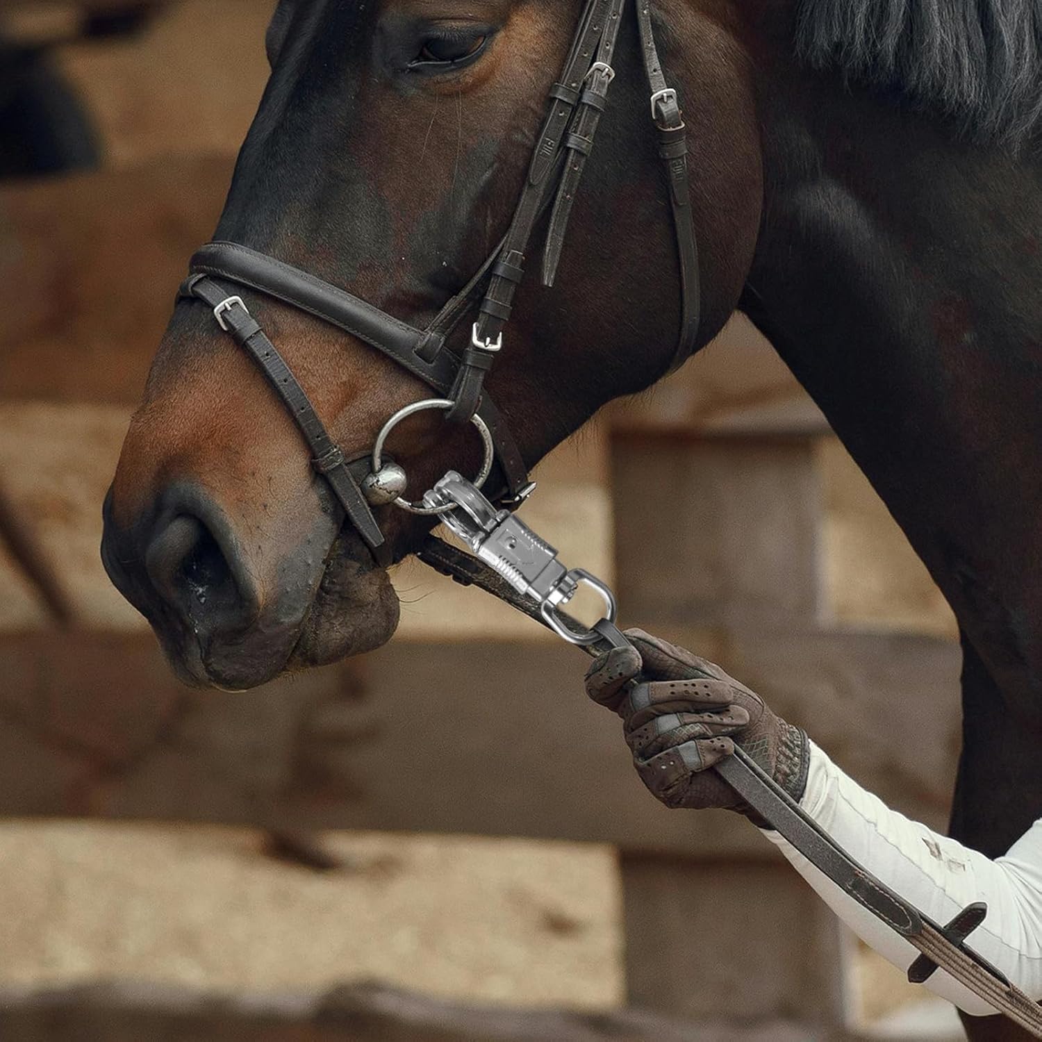 Ackron Panic Snap,Quick Release U-Type Snap Quick Release Clip Suitable for Lead Ropes Tie Offs Rotatable Eye Quick Release Buckle Clips Animals Riding — image 4