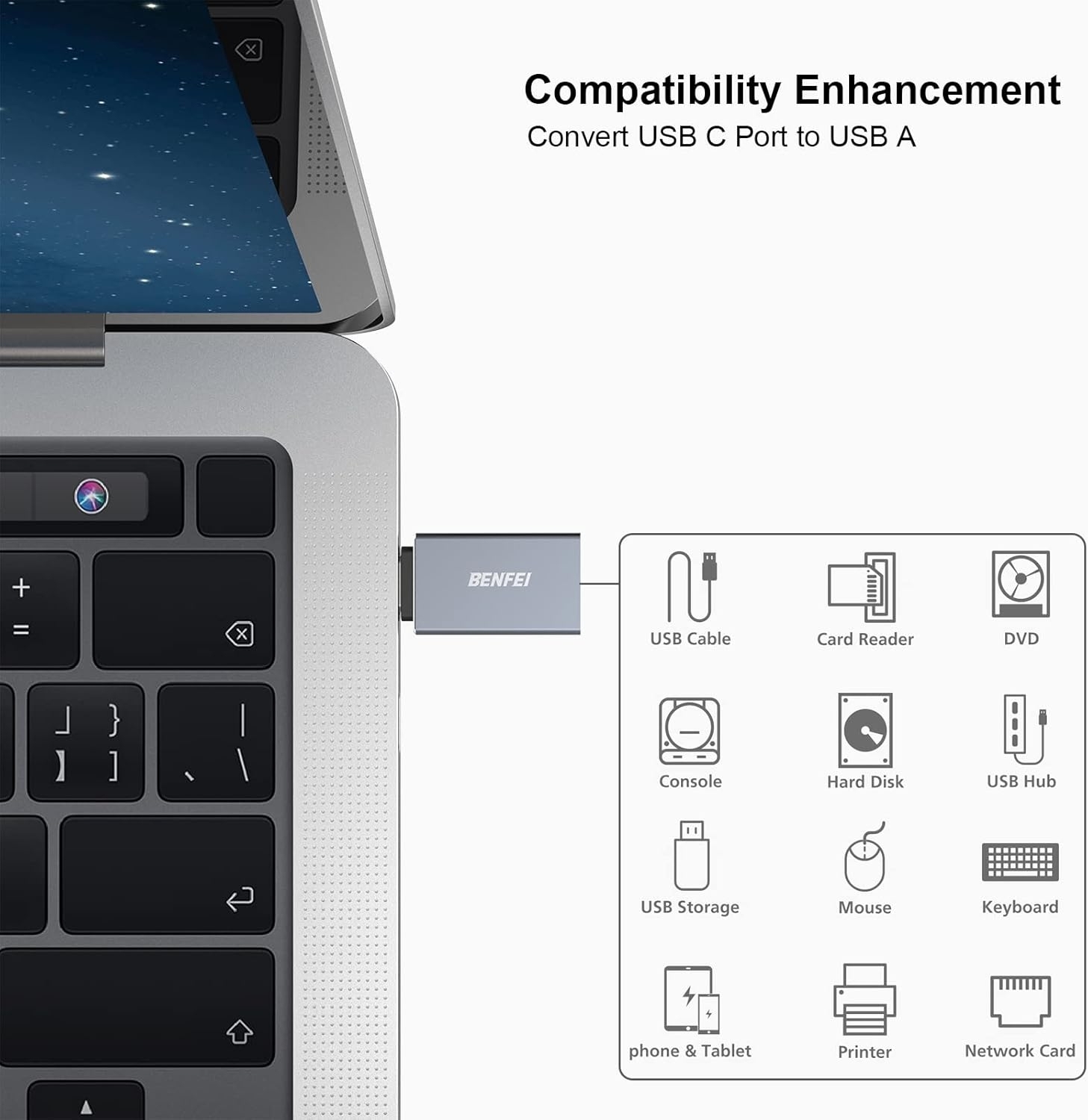 BENFEI USB C to USB 3.0 Adapter, USB C to A Male to Female Adapte โ image 6