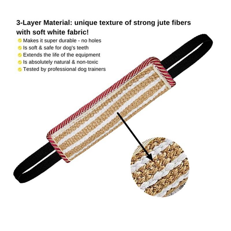 Interactive Tug-of-War Training Bite Stick for Dogs – Durable Jute Rope Toy with Comfortable Handles, Playtime, and Teething Relie — image 3