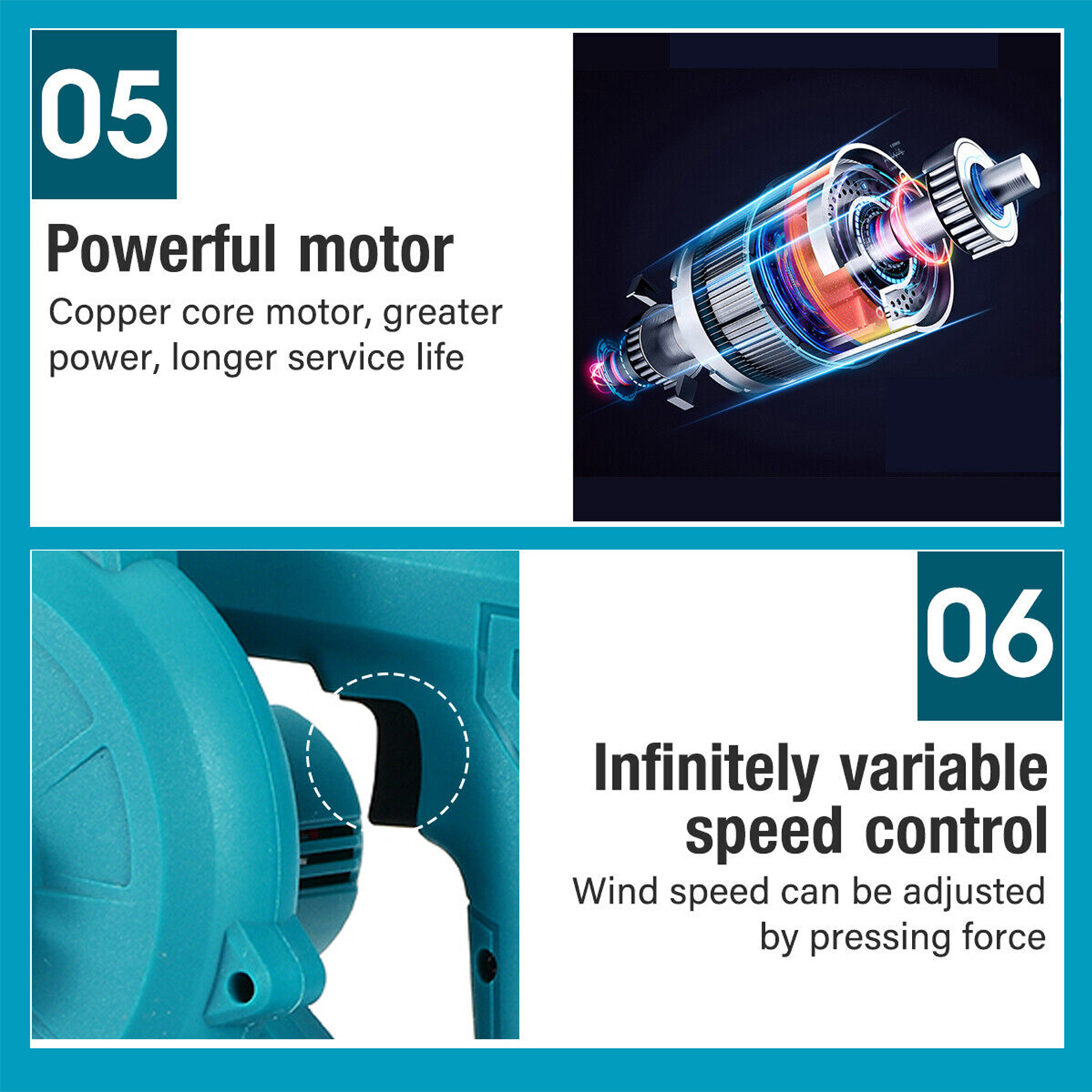 2-in-1 Cordless Electric Leaf Blower w/ 1 Battery Dust Remove Vacuum Cleaner Home Car โ image 5