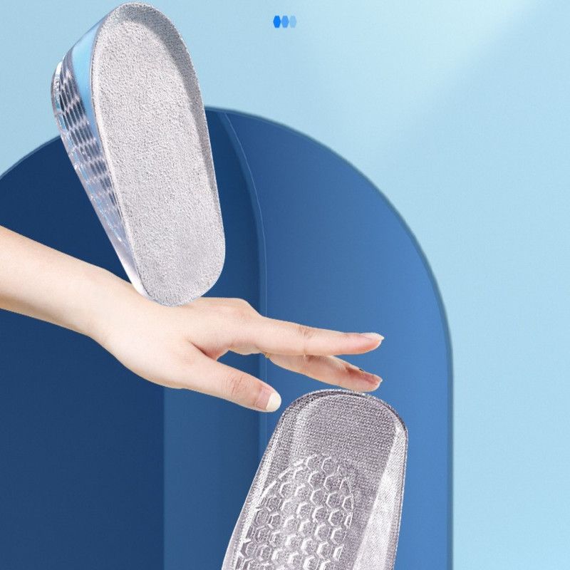 Women's Silicone Invisible Height-Increasing Heel Insoles, Comfort Elevator Half Insoles for Sneakers—2 cm Height—Black — image 6