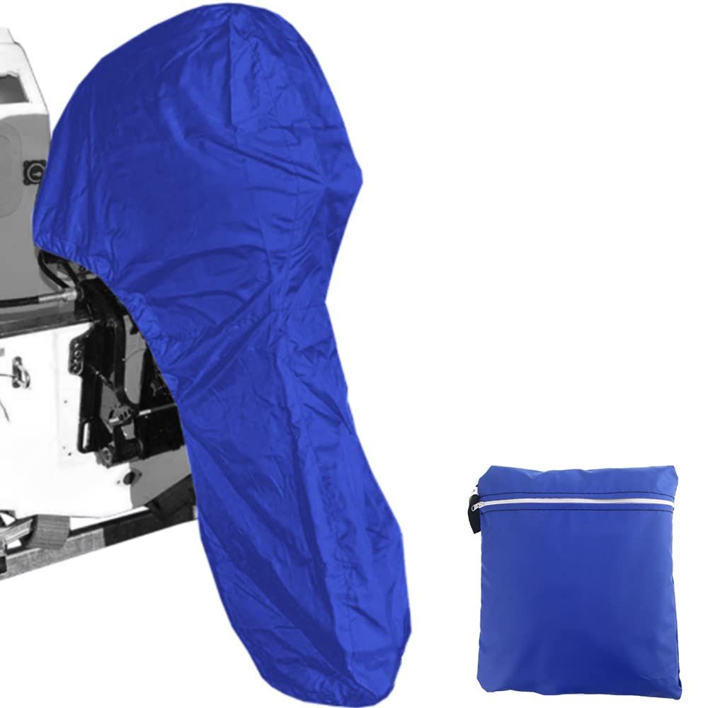 Outboard Boat Motor Cover Waterproof Boat Engine Cover Dust UV Motor Protector Covers (81x85x70 in for 100-150HP, Blue)