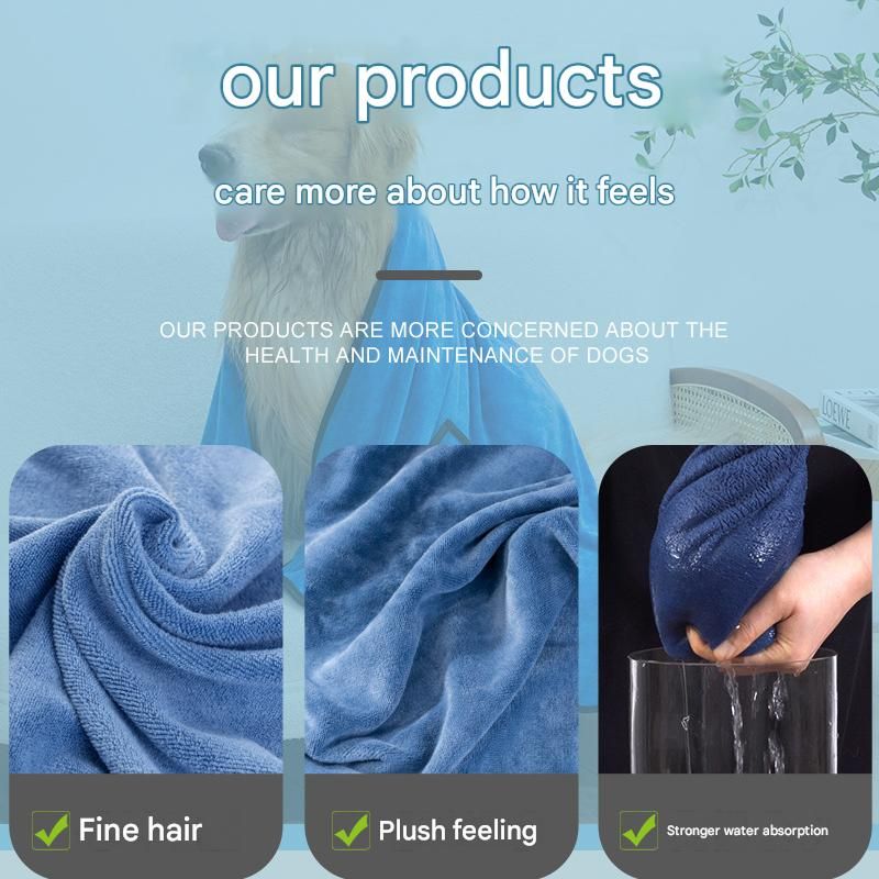 Pink 100 × 50cm icrofibre Pet Bath Towel with Hand Pockets - Super Absorbent Quick Dry Dog and Cat Drying Towel, Soft Grooming Blanket for Bathing, Cleaning — image 3