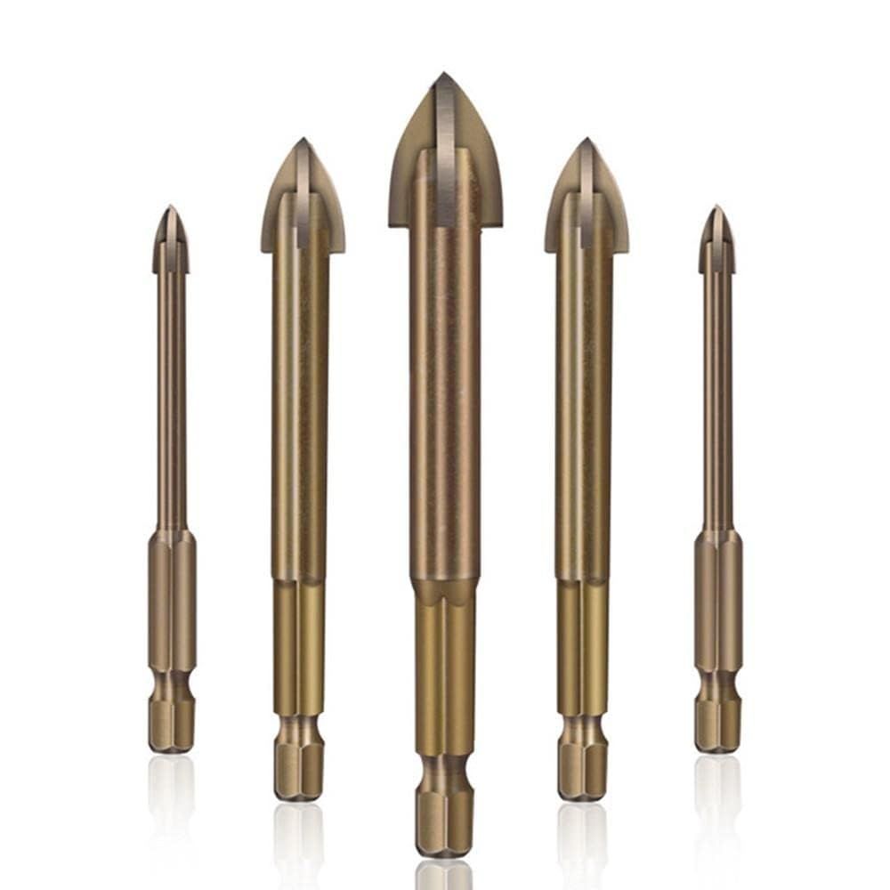 Drill Bit 5 Pcs Efficient Universal Drilling Tool Cross Alloy Drill Bits Metal Drilling Woodworking Tools Small incision