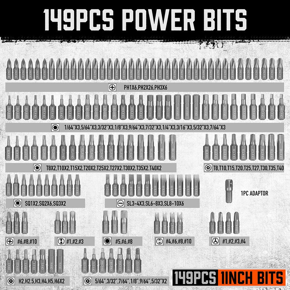 219-Piece Combination Security Bit Set Screw Driver Bit Tamper Proof Torx Box — image 5