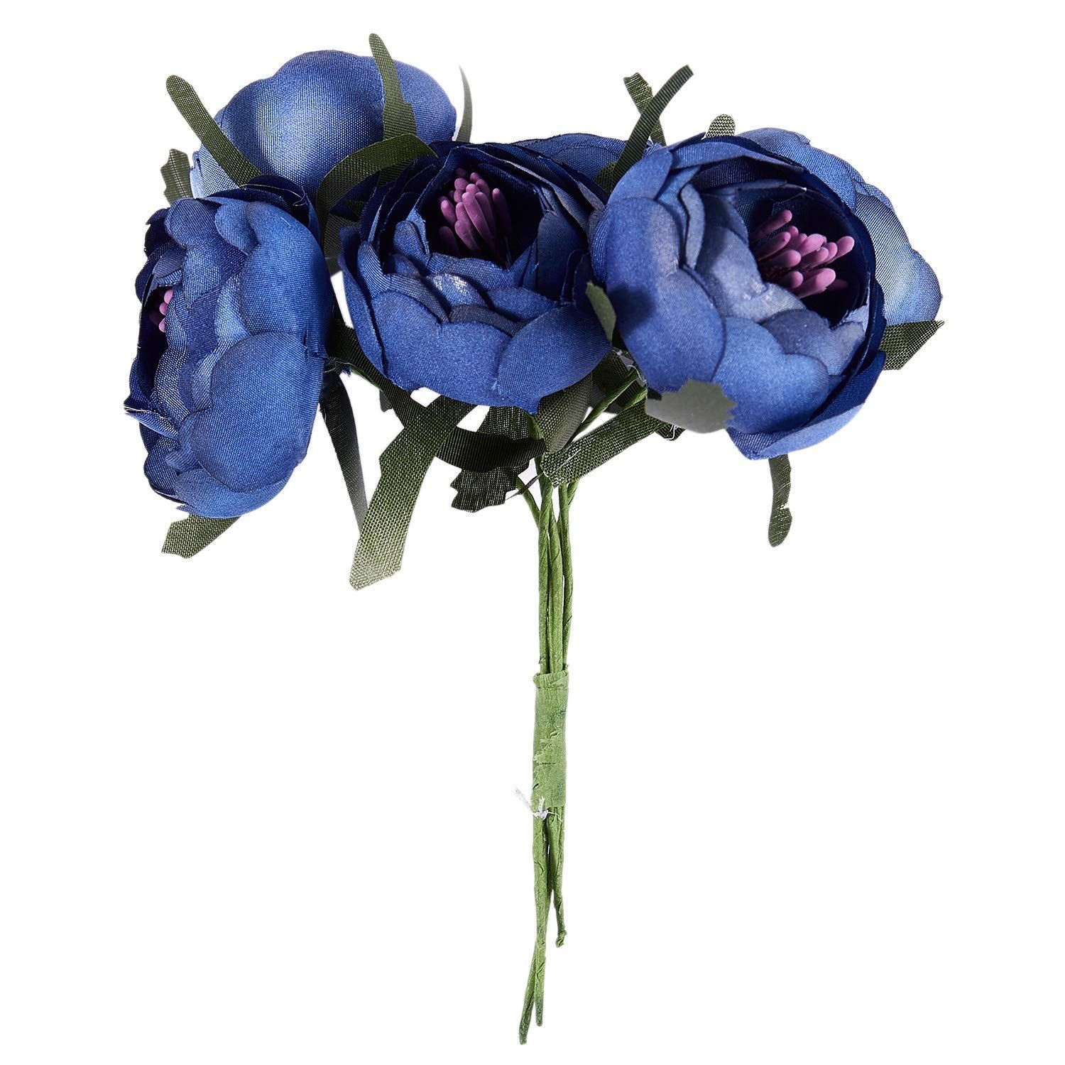 Simulation Silk Cloth Bouquet Bride Holding Flowers Decorative Flowers ( Blue Purple ) Single Flower Diameter of About 4cm — image 4