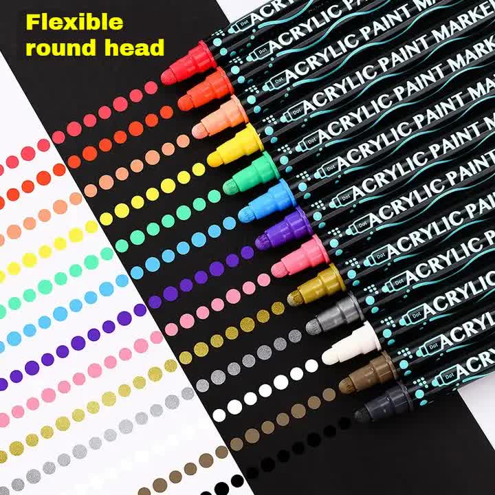 Dual-Tip Acrylic Marker Set - 24 Vibrant Colors for Art and Craft Projects โ image 5