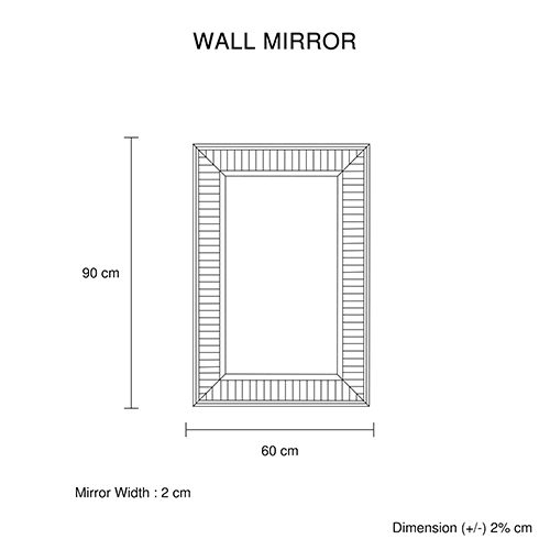 Wall Mirror MDF Silver Mirror Clear Image Rectangular Shape MRR-07 — image 4