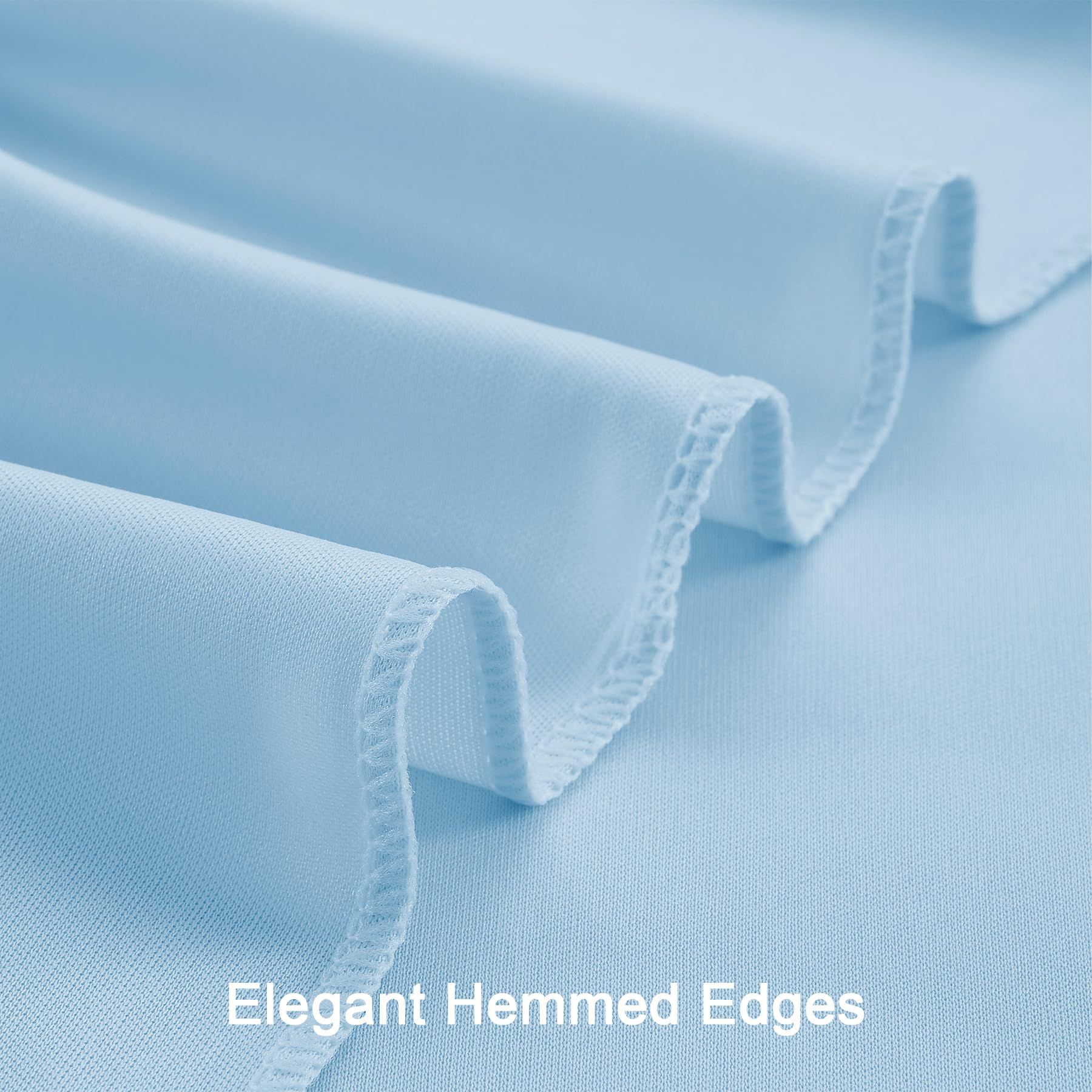 2 Pack Baby Blue Spandex Round Table Cloth for 72 in Tables, Stretchy Fitted 6FT Tablecloths for Wedding Party โ image 4