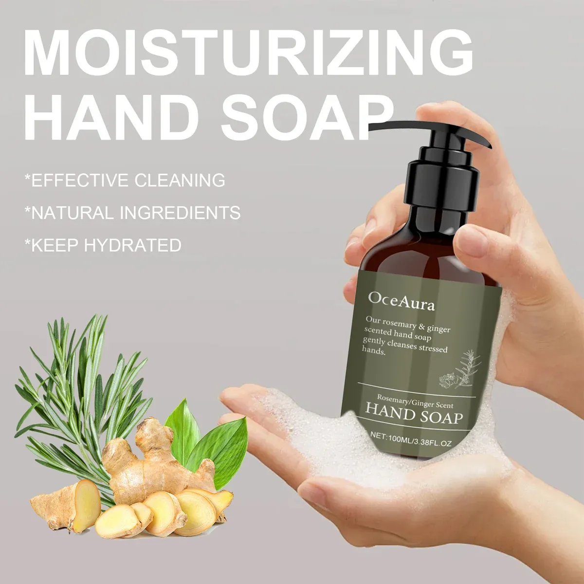 2pcs Rosemary Ginger Hand Sanitizer Easy Rinsing Antibacterial for Hand Hygiene โ image 4