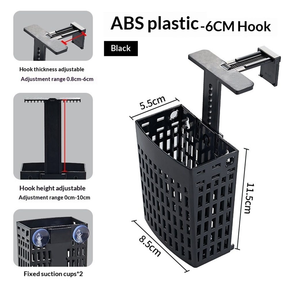2PCS Adjustable Aquarium Plant Holder, Aquarium Planter Cup Adjustable Thickness to 2.36" Height to 3.9", Fish Tank Plant Holders with Hooks and โ image 2