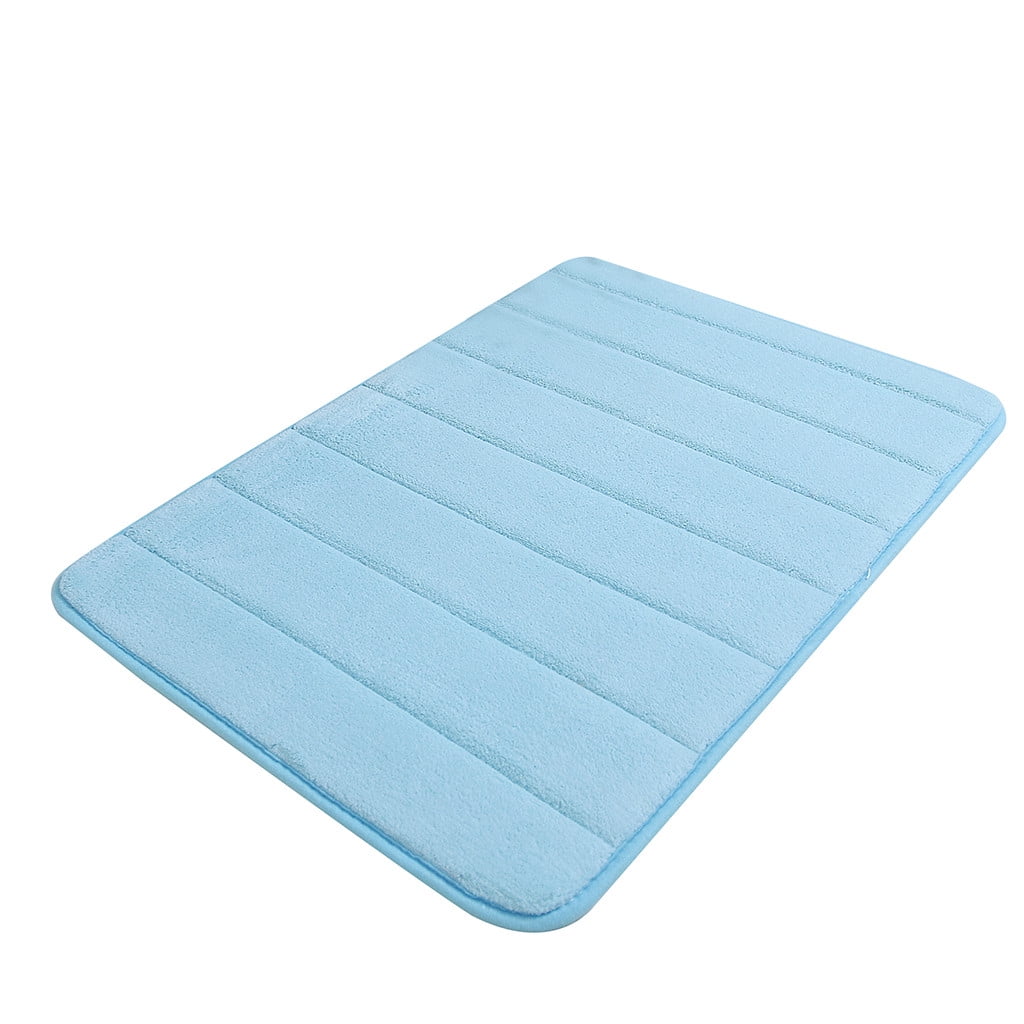Bathroom Rugs - Ultra Absorbent Non-Slip Floor Bath Mat, Super Soft Shower Mat for Bath Tub, Machine Washable 16 × 24" (Brown) #A-Light blue — image 3