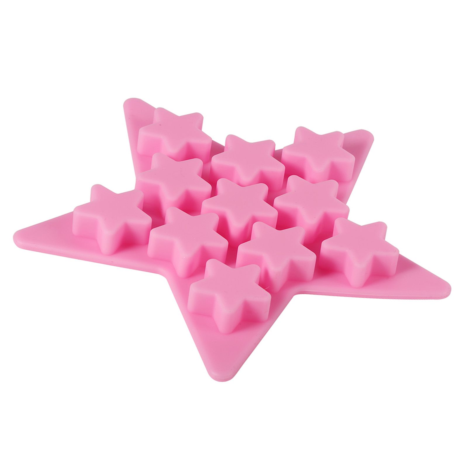 Five Star Shaped Cool Silicone Ice Cube Tray Freeze Mold Maker Tools for Club Bar Party (Pink) — image 3