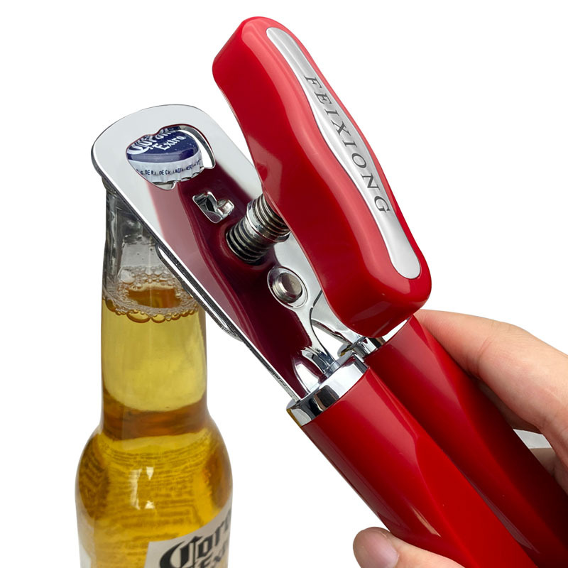 Red (2-Pack) Heavy-Duty Manual Can Opener - Ergonomic 3-in-1 Tool with Stainless Steel Cutter & Bottle Opener โ image 3