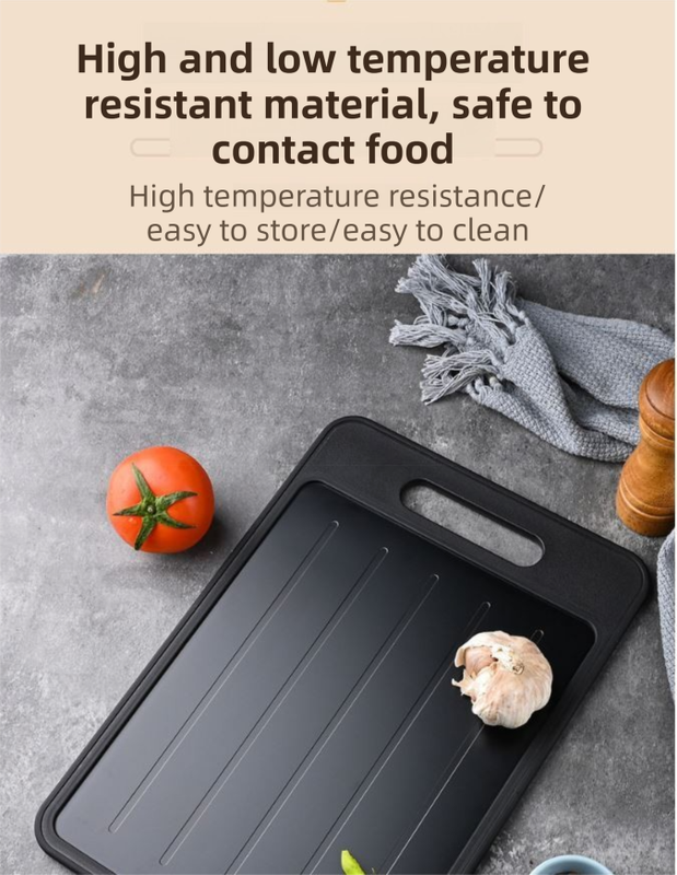 Black-Green Aluminum Fast Thawing Dual-Sided Cutting Board(31x21CM) - Multifunctional Kitchen Tool with Garlic Grinder and Knife Sharpener — image 6