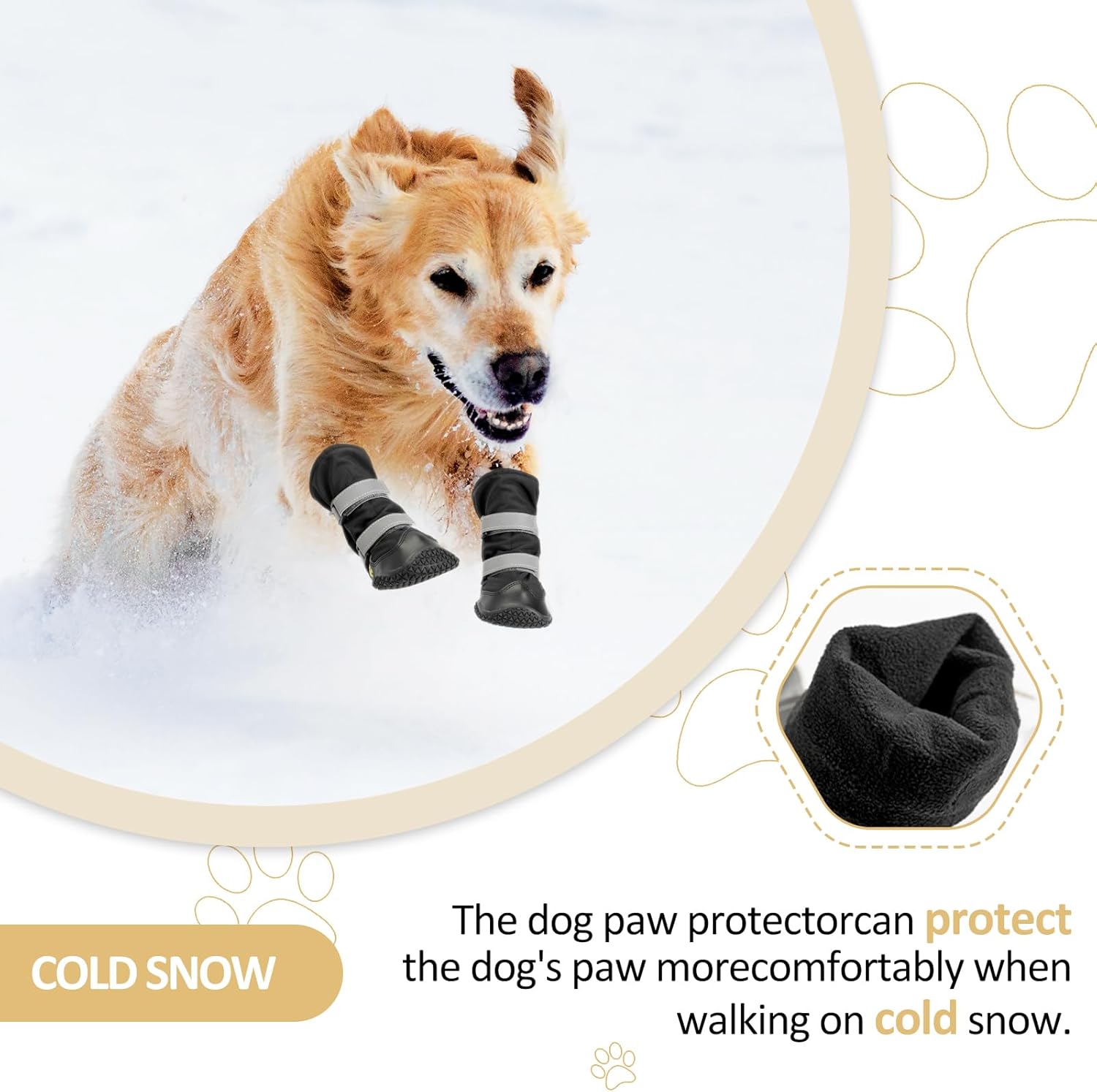 Anti-slip dog shoes with reflective strips, high waterproof dog boots, durable leather rubber sole dog paw protectors for small, medium and large dogs, 4 — image 4