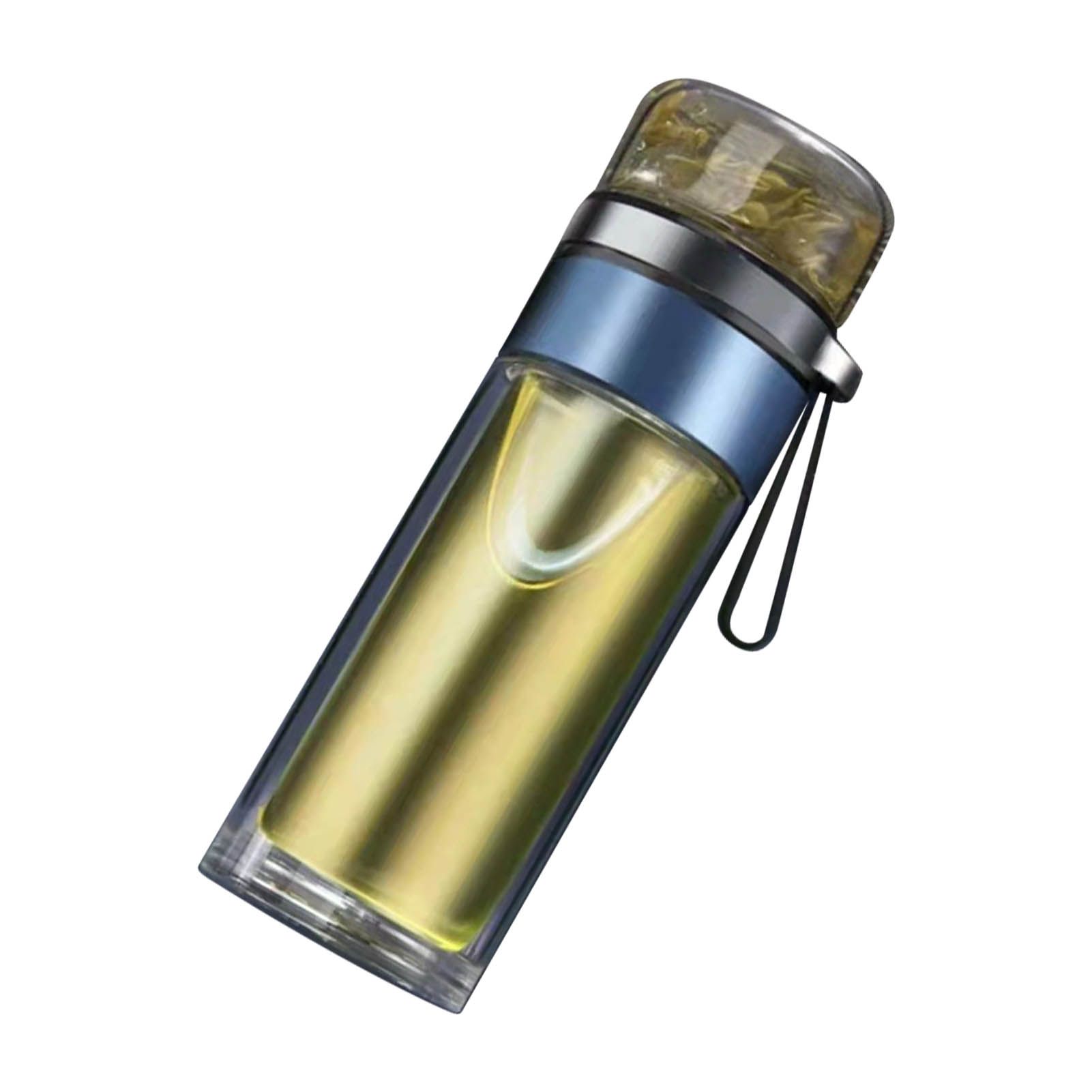 Glass Transparent Tea Bottle Portable Tea Water Bottle Tea and Water Separation Bottle Blue — image 4