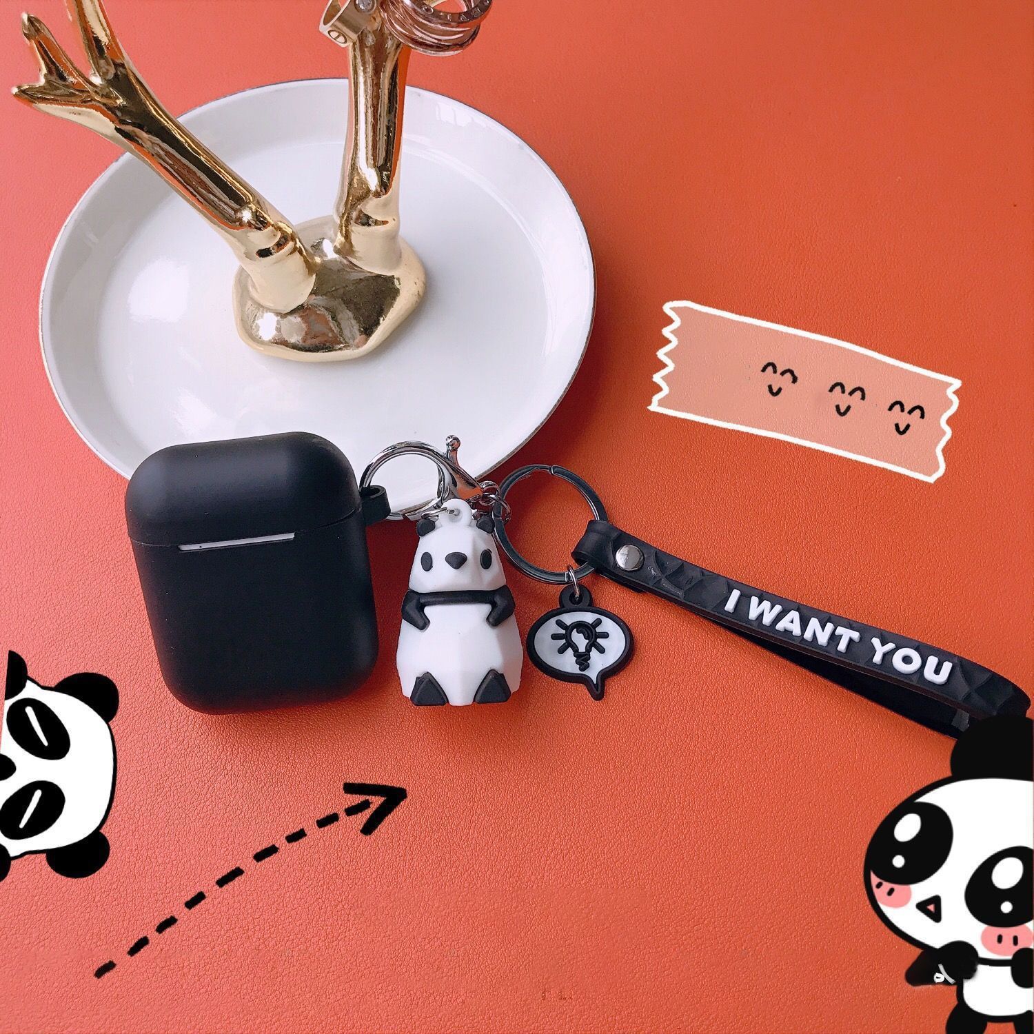 Light blue set + geometric cat Apple AirPods pro — image 4