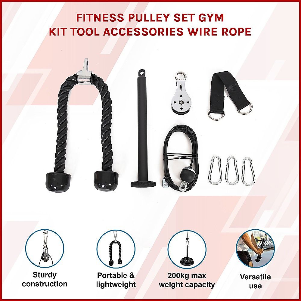 Fitness Pulley Set Gym Kit Tool Accessories Wire Rope โ image 4