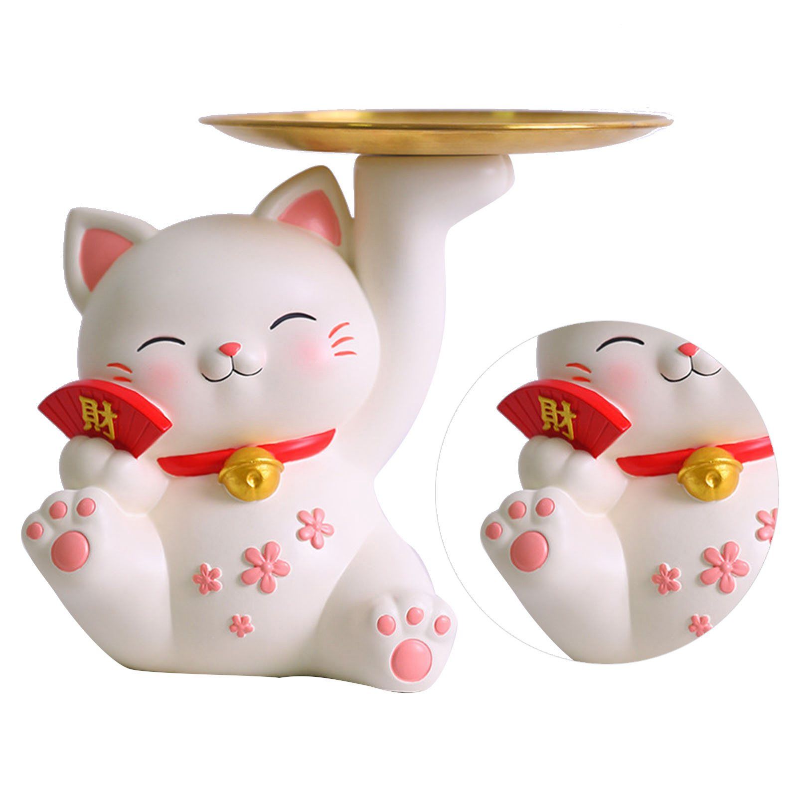 Porch Ornaments Light Luxury High Grade Storage Ornaments Living Room Desktop Decoration Fortune Cat 22 × 17 × 18.5cm/8.7 × 6.7 × 7.3in — image 3