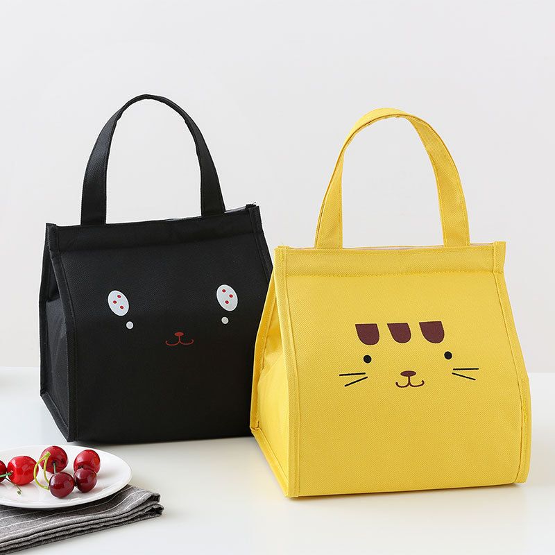 Children Lunch Bag Portable Insulated Oxford Cloth Cat Head blue B3-4 — image 2
